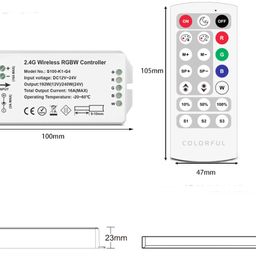 Контроллер RGBW, 2.4G с пультом, 21 кноп., DC12/24V, <16A(MAX), SW-RGBW-2.4G-16A