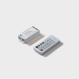 Контроллер RGB+CCT,  2.4G с пультом, 21 кноп., DC12/24V, <16A(MAX), SW-RGB-CW-2.4G-16A