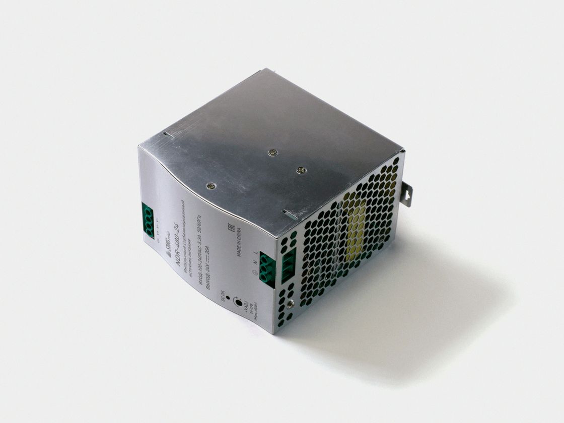 Блок питания на DIN-рейку NDR-480-24, клеммы подключения