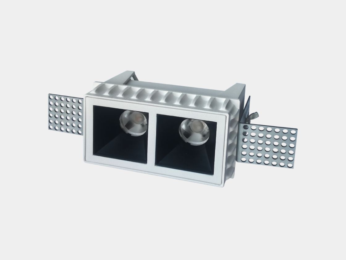 Встраиваемый светильник белый, двойной модуль, вид спереди