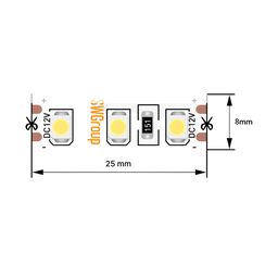 Фрагмент светодиодной ленты SMD3528, маркировка DC12V