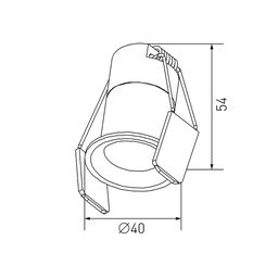 Чертёж встраиваемого светильника, размеры и отверстие 40 мм