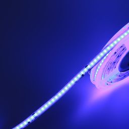 Лента COB на катушке, свечение сине-фиолетовое, крупный план