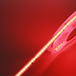 Лента COB на катушке, красное свечение, диагональный ракурс