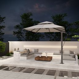 Вечерняя терраса, линейная подсветка неоном по периметру