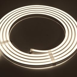 Неоновая лента двойная, крупный план светящейся линии