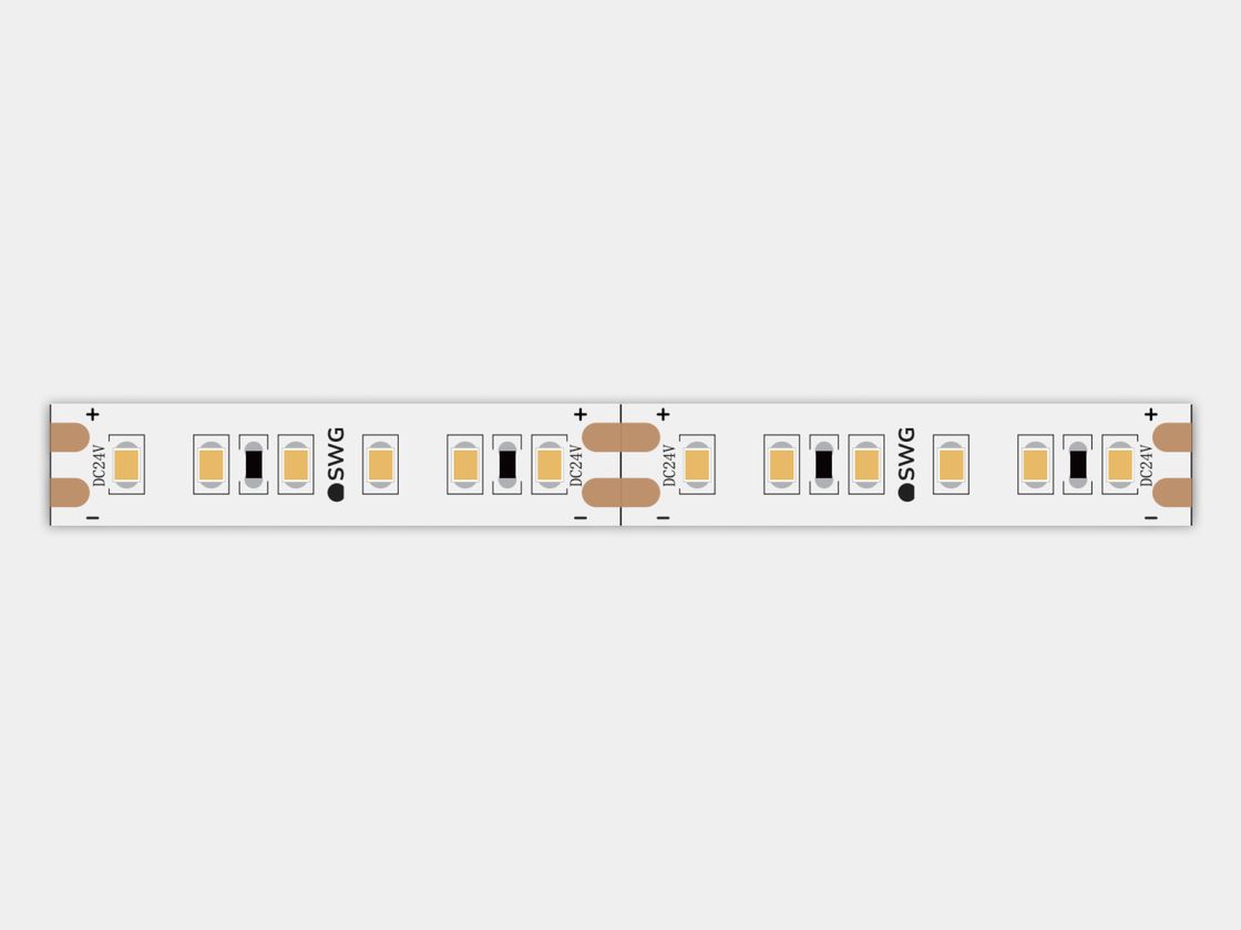 Фрагмент светодиодной ленты SWG SMD2835 с маркировкой 24V