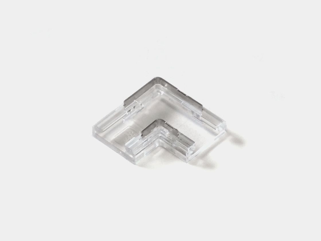 Прозрачный пластиковый L-коннектор для ленты 10 мм