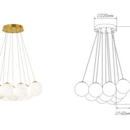Светильник потолочный подвесной серии Galaktika, GL-CL140BR-80-WW