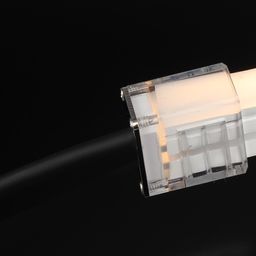 Заглушка прозрачная пластиковая IP67 с чёрным проводом 30 см для неоновой ленты 12×20 мм END-1220-CB-TR