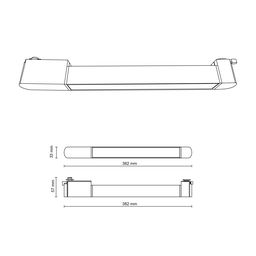 Трековый светильник линейный 10Вт черный 4000К 382мм однофазный TL-L382-BL-10-NW