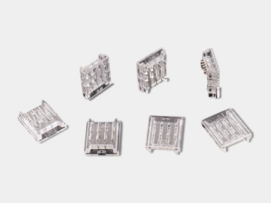 Прозрачный пластиковый коннектор 4 контакта для RGB ленты