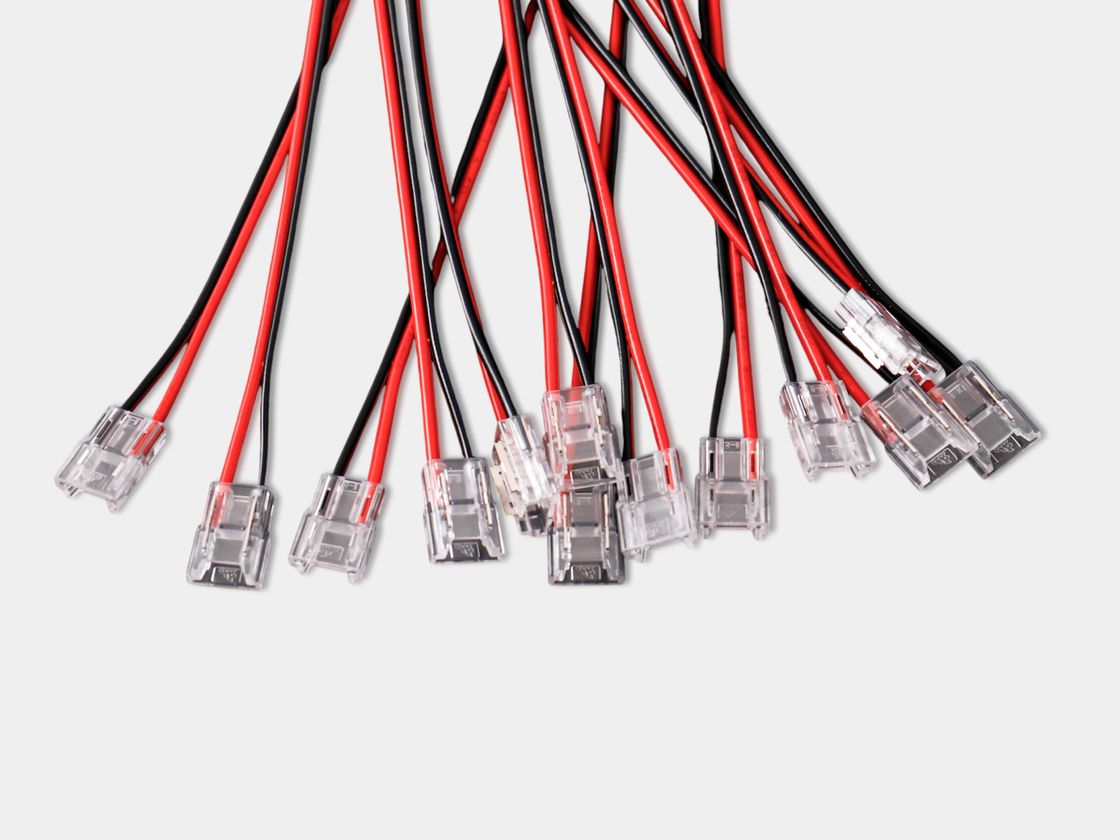 Прозрачные односторонние коннекторы с красно-черным проводом