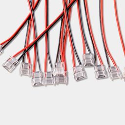 Прозрачные двусторонние коннекторы с красно-черными проводами