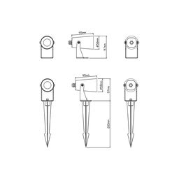 Ландшафтный светодиодный светильник 7 Вт, 18°, 100-240В, 3000К (тёплый белый), IP65, чёрный, FL-F24A-7-BL-WW