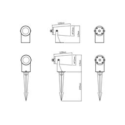 Ландшафтный светодиодный светильник 15 Вт, 36°, 100-240В, 3000К (тёплый белый), IP65, чёрный, FL-F24A-15-BL-WW