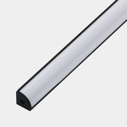 Угловой накладной профиль черный с матовым экраном