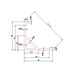 Алюминиевый профиль угловой черный 2 м SF-1616-BL