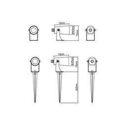 Ландшафтный светодиодный светильник 3 Вт, 24°, 100-240В, 3000К (тёплый белый), IP65, чёрный, FL-F24A-3-BL-WW