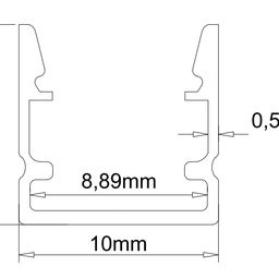 Профиль для светодиодной ленты алюминиевый накладной с рассеивателем (экраном), 2 м, SF-1010