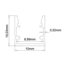 Профиль для светодиодной ленты алюминиевый накладной с рассеивателем (экраном), 2 м, SF-1010
