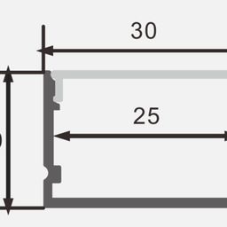 Профиль для светодиодной ленты алюминиевый накладной с рассеивателем (экраном), 2 м, SF-3020