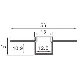 Профиль для светодиодной ленты для гипсокартона встраиваемый с рассеивателем (экраном), 2 м, RC-5515