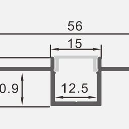 Профиль для светодиодной ленты для гипсокартона встраиваемый с рассеивателем (экраном), 2 м, RC-5515