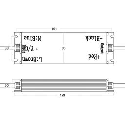 Блок питания для светодиодных лент 24 В, 60 Вт, IP67, MTPW2-60-24