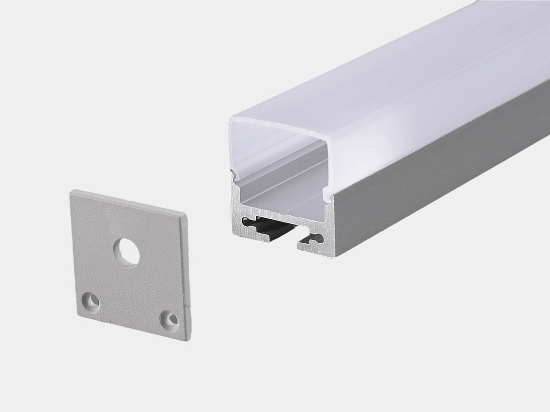 Накладной алюминиевый профиль с экраном и заглушкой