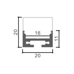 Профиль для светодиодной ленты алюминиевый накладной с рассеивателем (экраном), 2,5 м, LS.1911