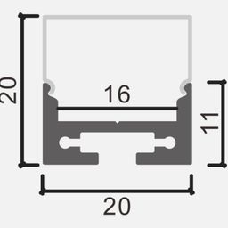 Профиль для светодиодной ленты алюминиевый накладной с рассеивателем (экраном), 2,5 м, LS.1911