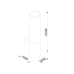 Настенный уличный светильник Факел 6 В, 120°, 220–240 В, 3000K (теплый белый), IP65, для фасада, GW-TCF-GR-6-WW