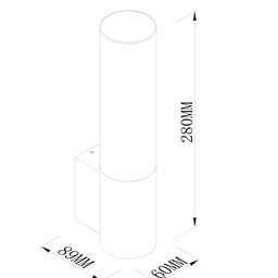 Настенный уличный светильник Факел 6 В, 120°, 220–240 В, 3000K (теплый белый), IP65, для фасада, GW-TCF-GR-6-WW