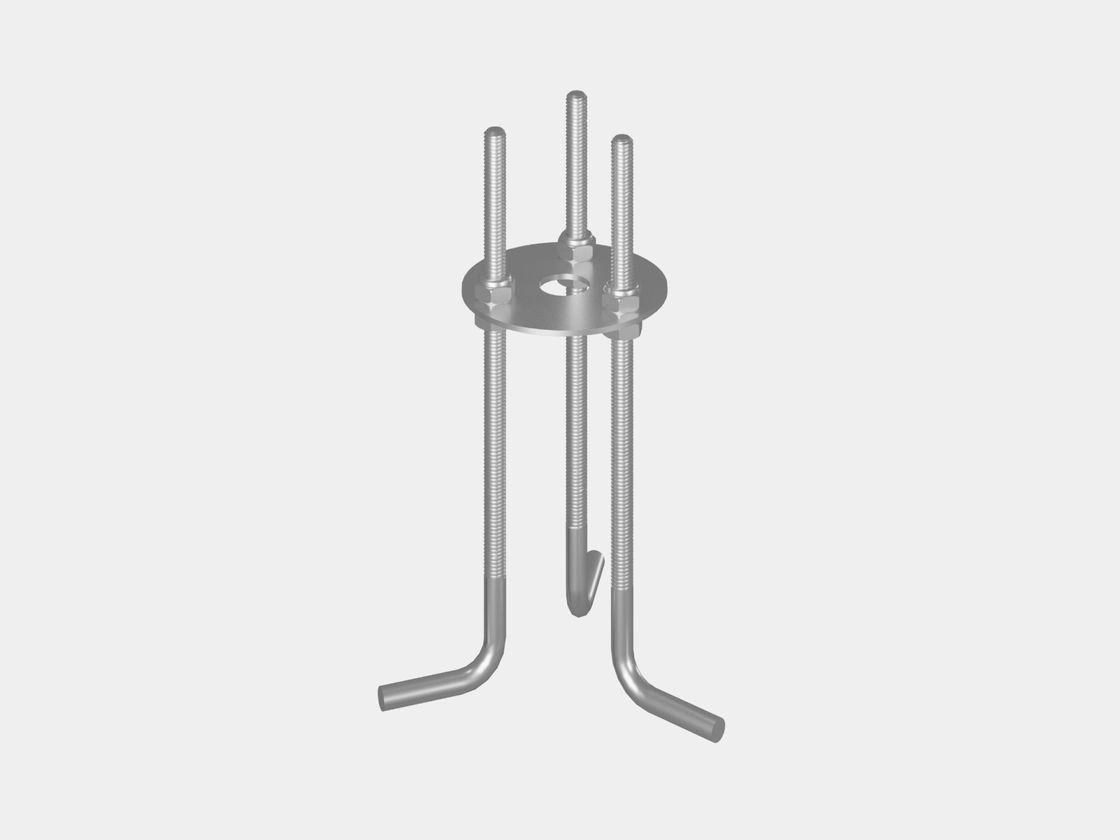 Закладная для опоры D60 с шпильками, вид спереди