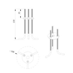 Закладная для опоры светильника D60, GW-TC-BASE-GR