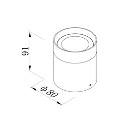 Накладной уличный светильник Вулкан 10 Вт, 50°, 220–240 В, 3000K (теплый белый), IP65, круглый потолочный, GW-C-GR-10-WW