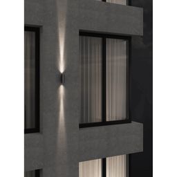 Настенный фасадный светильник, двунаправленные лучи на стене
