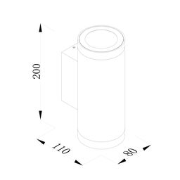 Настенный уличный светильник Акцент 15 Вт, 2х24°, 220–240 В, 3000K (теплый белый), IP65, для фасада, GW-CF-GR-15-WW