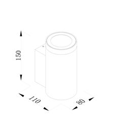 Настенный уличный светильник Акцент 8 Вт, 24°, 220–240 В, 3000K (теплый белый), IP65, для фасада, GW-TF-GR-8-WW