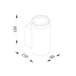 Настенный уличный светильник Акцент 8 Вт, 24°, 220–240 В, 3000K (теплый белый), IP65, для фасада, GW-TF-GR-8-WW