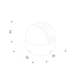 Накладной оконный светильник Луч 6 Вт, 5х180°, 220–240 В, 3000K (теплый белый), уличный, IP65, с линзой, GW-AR-GR-6-WW