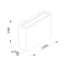 Настенный уличный светильник Форма 8 Вт, 120°, 200–240 В, 3000K (теплый белый), для фасада, IP65, GW-LV-GR-8-WW