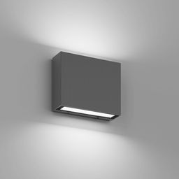 Серый алюминиевый настенный светильник, вид снизу, рассеиватель