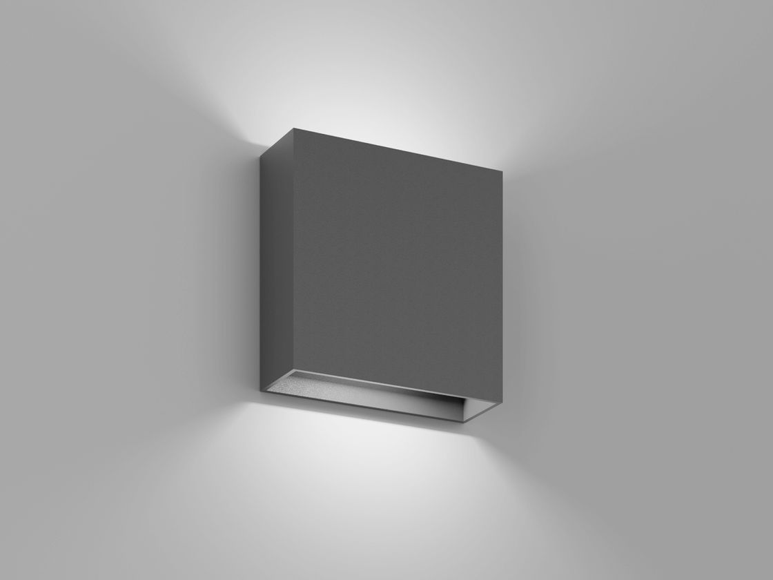 Серая алюминиевая накладка для настенного светильника, вид спереди