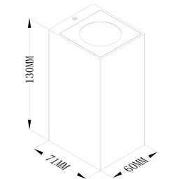 Настенный уличный светильник Квадратум 8 Вт, 2х24°, 220–240 В, 3000K (теплый белый), IP65, фасадный, GW-BR2-GR-8-WW
