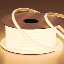 Светящаяся теплая белая COB лента на катушке