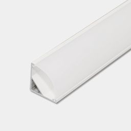 Угловой алюминиевый профиль белый с экраном, сечение