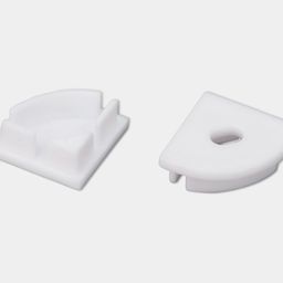 Белые заглушки для углового профиля, два элемента