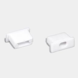 Белые торцевые заглушки для профиля, два вида